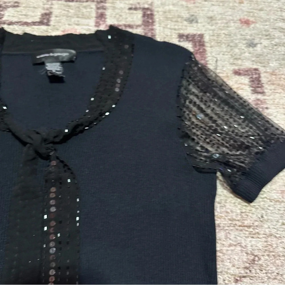 Cable & Gauge Black Top Shirt Blouse Size S Small Short Sleeve - Picture 4 of 10